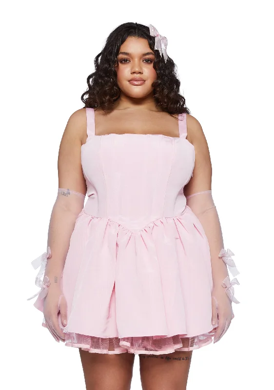 Plus Magic Moves Corset Dress- Light Pink