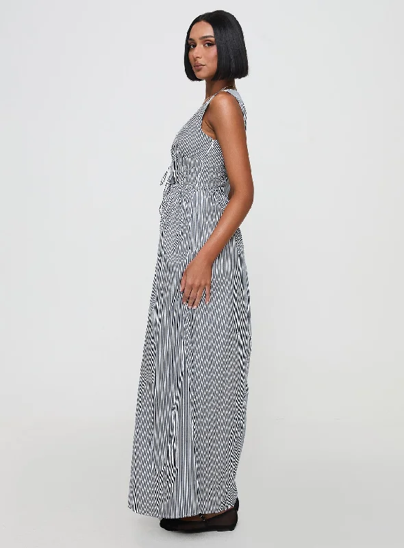 Pokey Maxi Dress Black / White Stripe