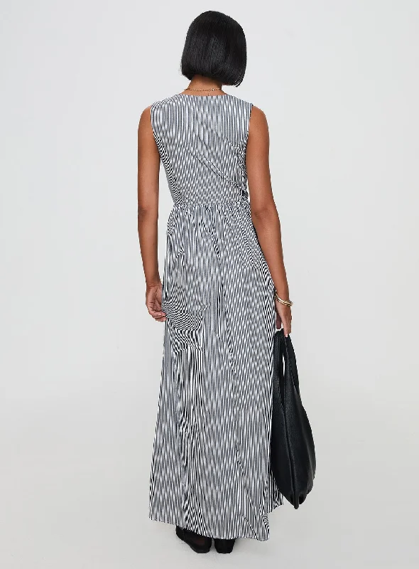 Pokey Maxi Dress Black / White Stripe