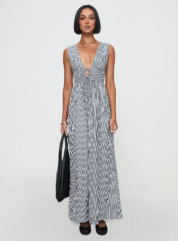 Pokey Maxi Dress Black / White Stripe