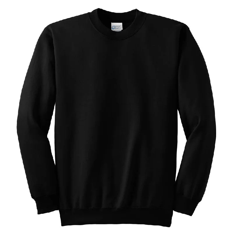 Port & Company Black Ultimate Crewneck Sweatshirt