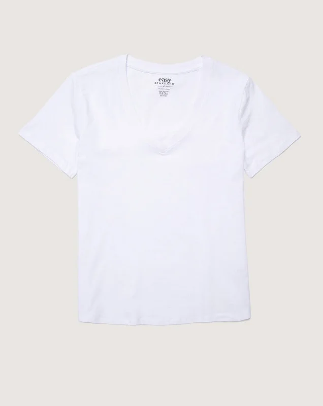 Relaxed V-Neck T-Shirt (Brilliant White)