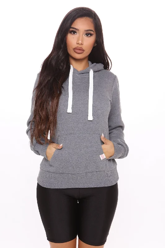 Relaxed Vibe Solid Hoodie - Heather Grey