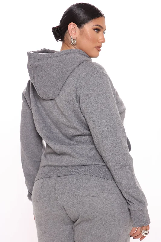 Relaxed Vibe Solid Hoodie - Heather Grey