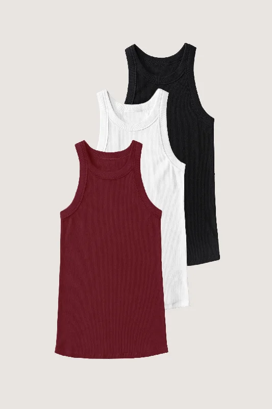 Rib Fitted Racer Tank Bundle (Collegiate)