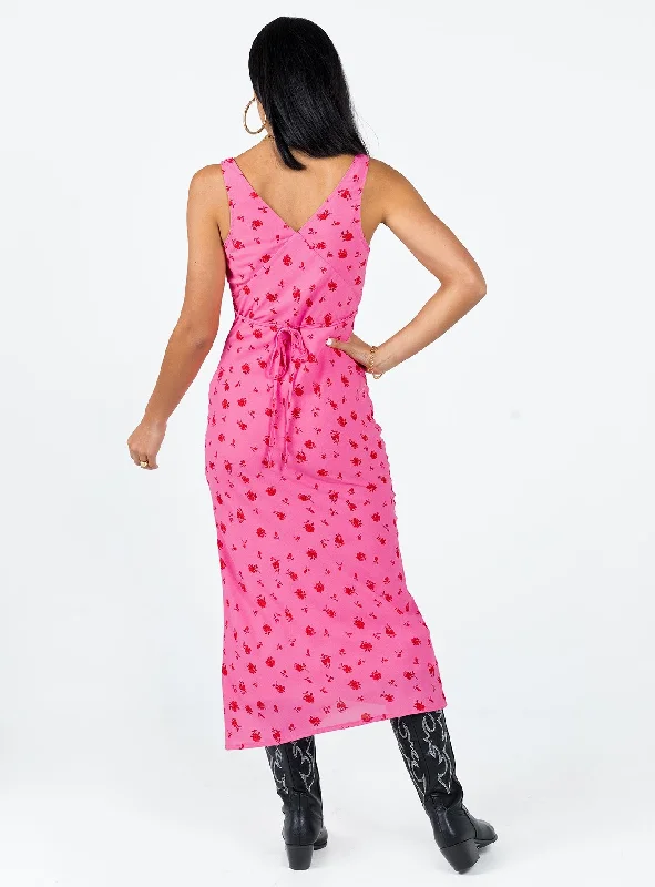 Sariah Midi Dress Pink Floral