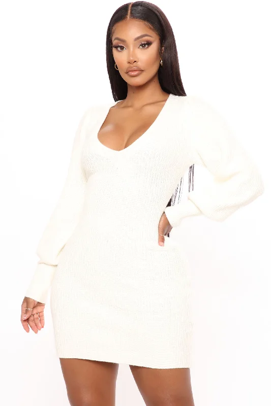 Steph Sweater Mini Dress - Ivory