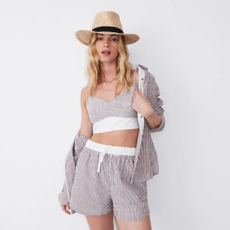 Stripe Poplin Bralette Top