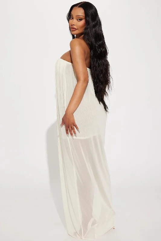 Take Notes Mesh Maxi Dress - Ivory