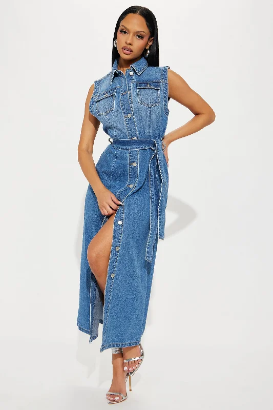 Tennessee Denim Maxi Dress - Dark Wash