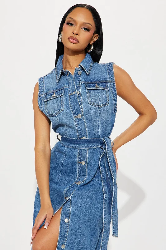 Tennessee Denim Maxi Dress - Dark Wash