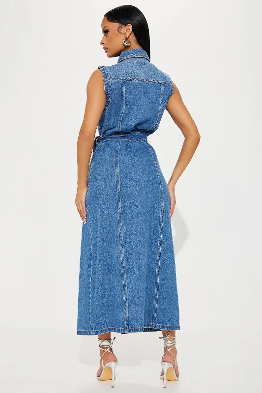 Tennessee Denim Maxi Dress - Dark Wash