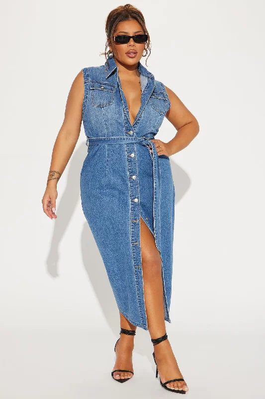 Tennessee Denim Maxi Dress - Dark Wash