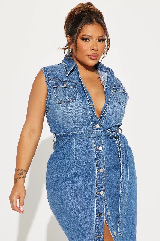 Tennessee Denim Maxi Dress - Dark Wash