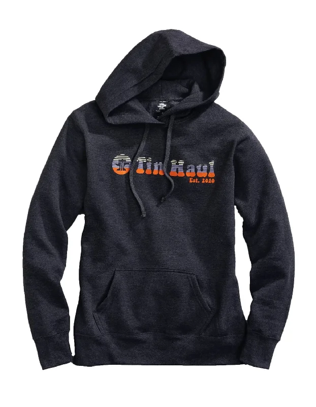 Tin Haul Womens Grey Cotton Blend Sliced Art Logo Hoodie