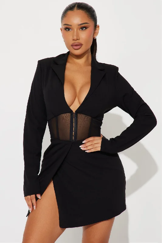 Undercover Mini Blazer Dress - Black