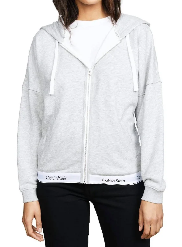 Underwear Full Zip Hoodie In Grey