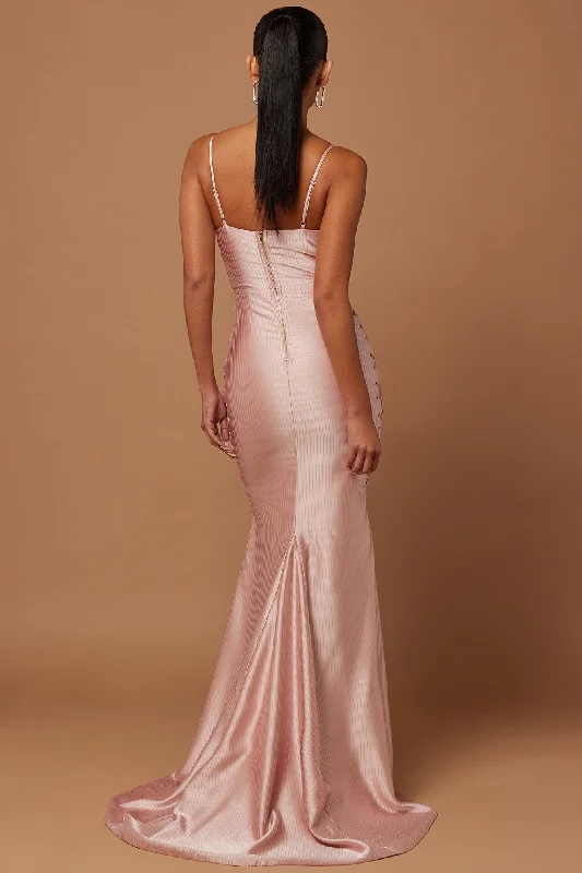 Victoria Lace Up Gown - Pink