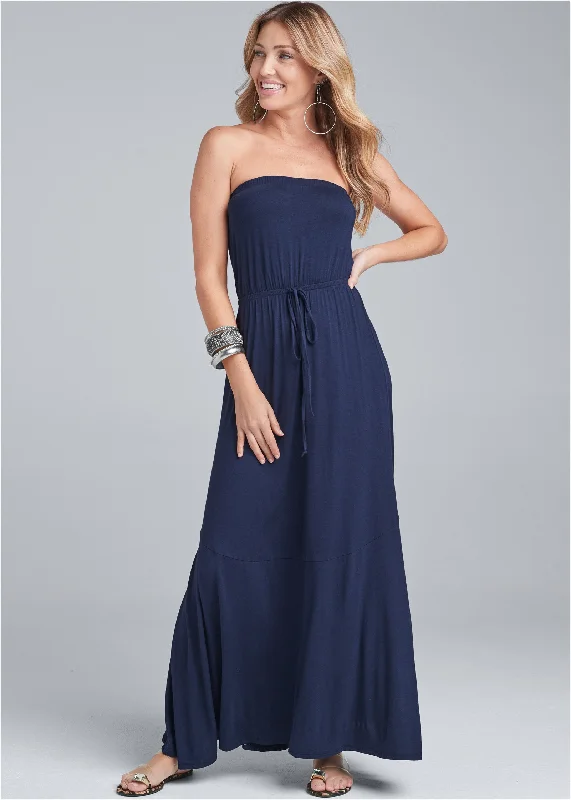 Strapless maxi dress - Navy