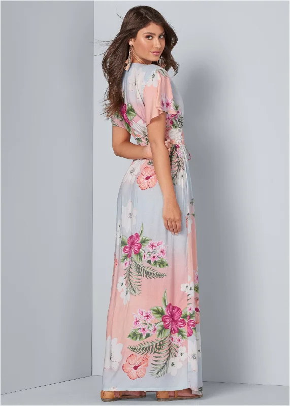 Floral maxi dress - Light Pink Multi