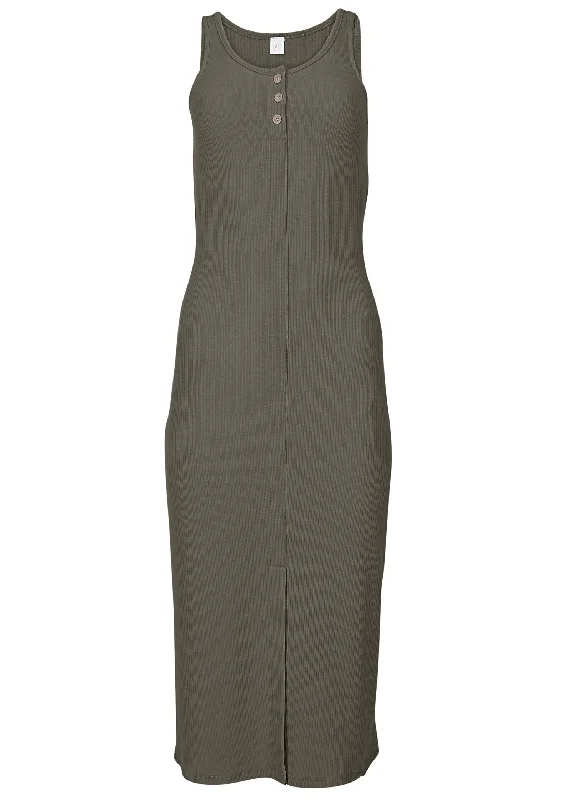 Henley midi dress - Olive