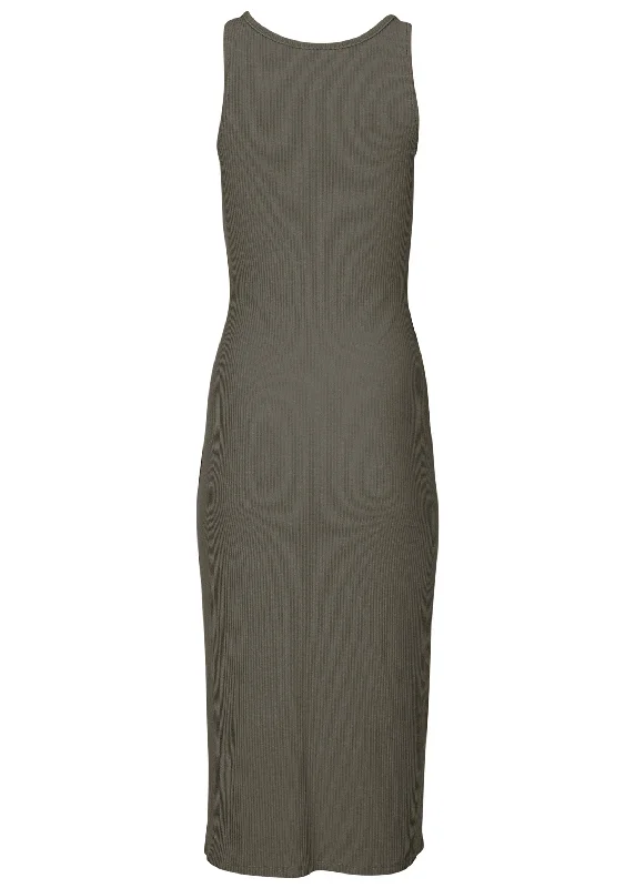 Henley midi dress - Olive