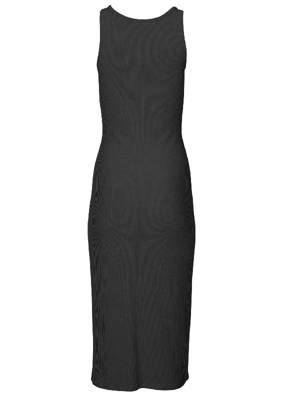 Henley midi dress - Black