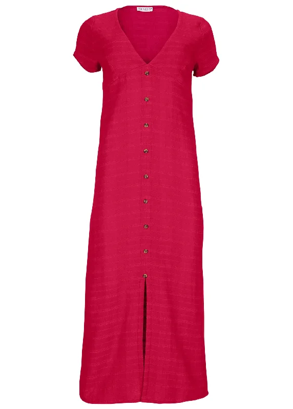 Linen midi dress - Barberry