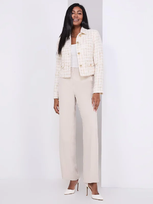 Wide Leg Pull-On Trousers