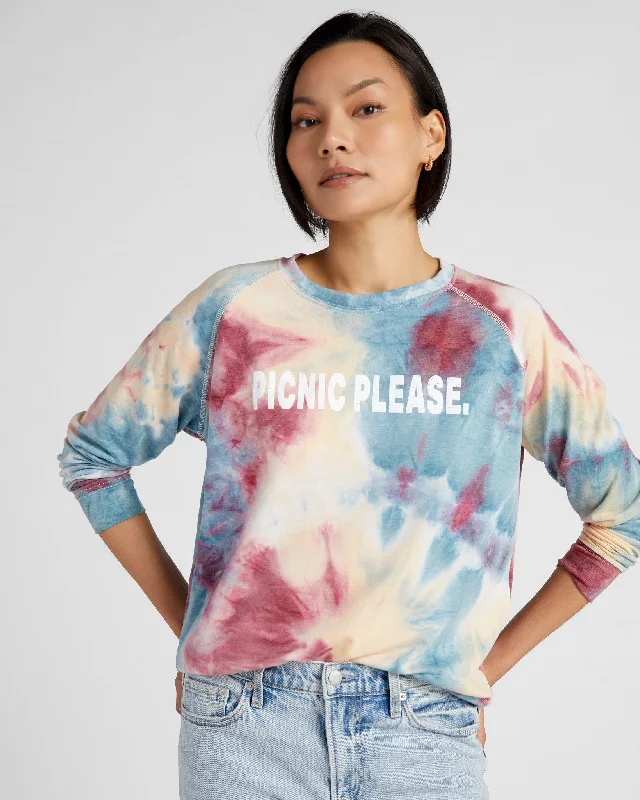 Picnic Please Tie Dye Graphic Pullover