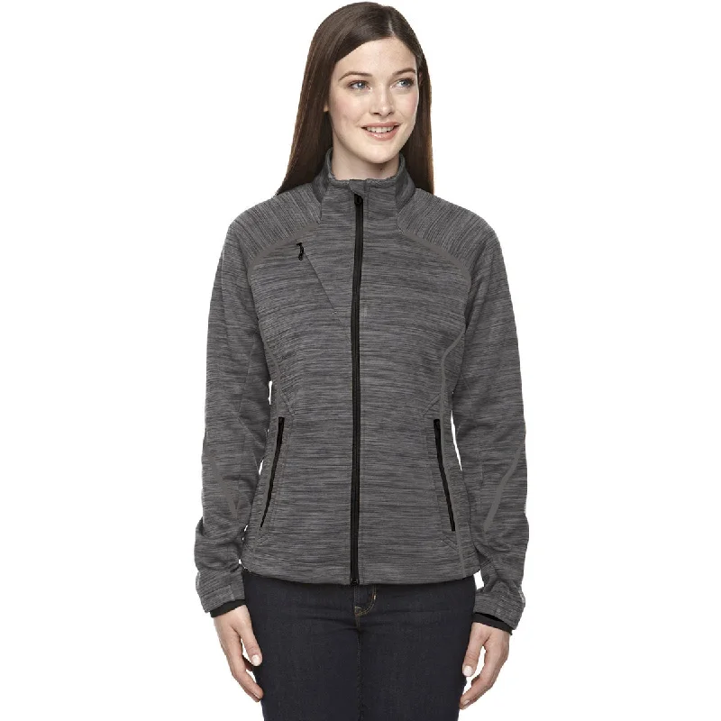 North End Women's Carbon/Black Flux Melange Fleece Jacket