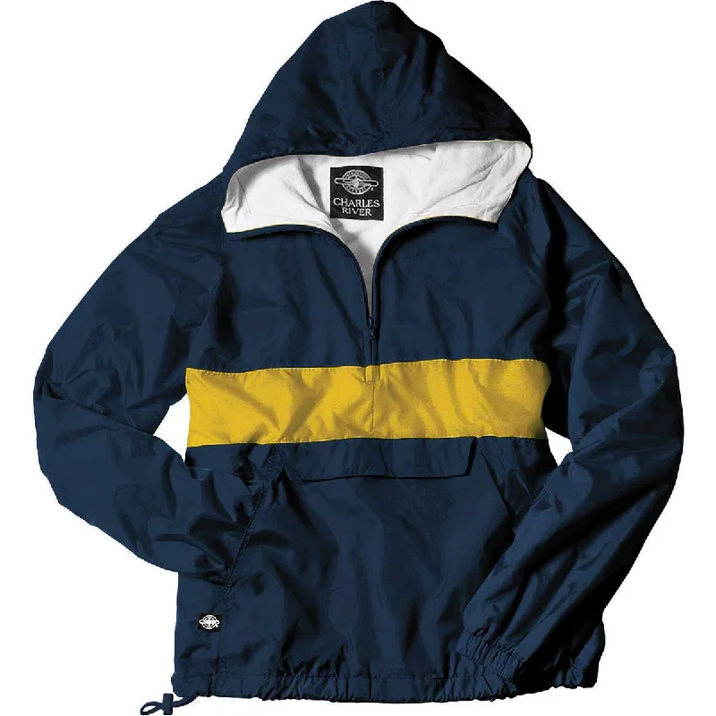 Charles River Unisex Navy/Gold Classic Charles River Striped Pullover