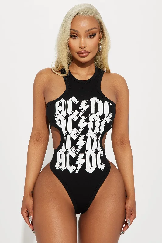 ACDC Cut Out Bodysuit - Black/White