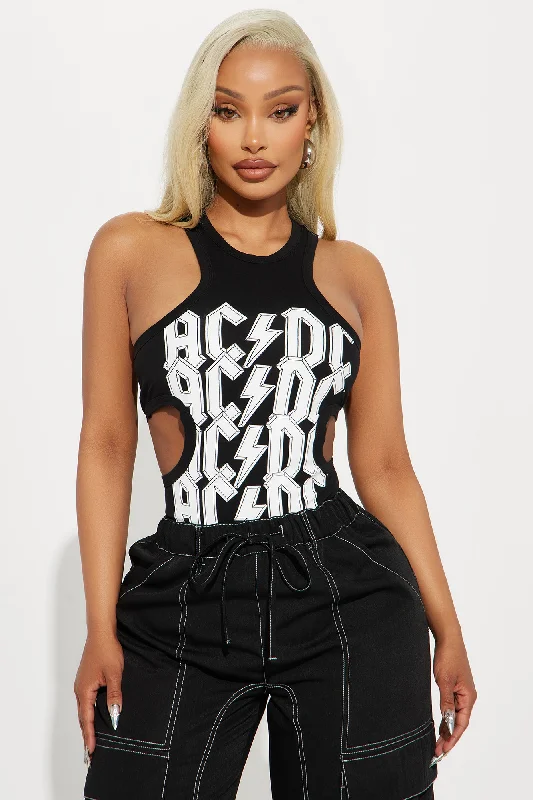 ACDC Cut Out Bodysuit - Black/White