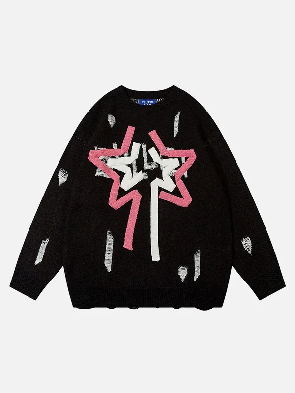 Aelfric Eden Applique Embroidery Star Fringe Sweater