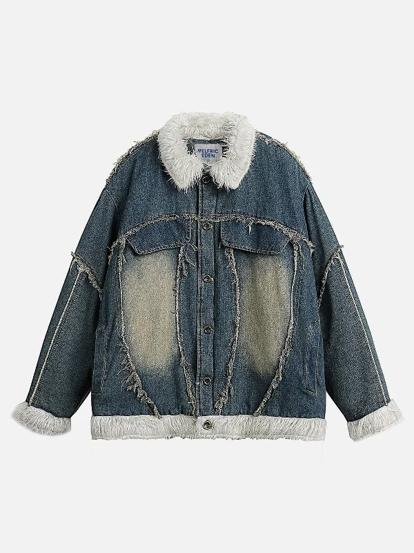 Aelfric Eden Fringe Patchwork Denim Jacket