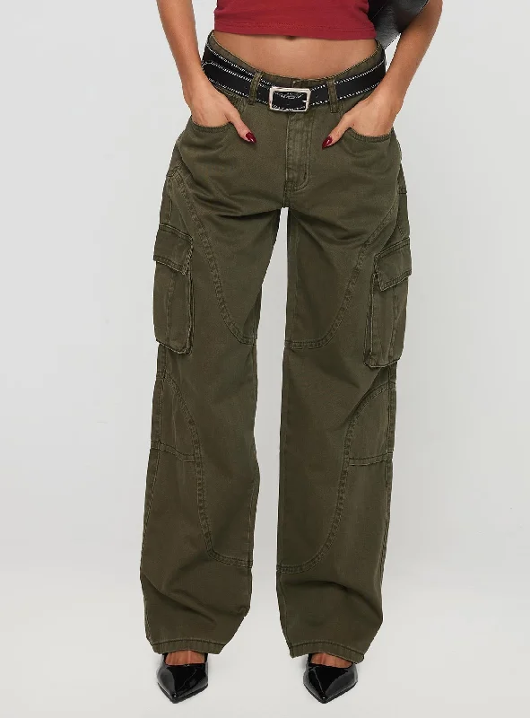 Ahstin Cargo Jeans Green Petite