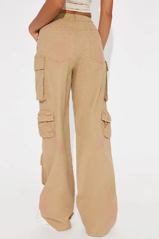 All Over You Cargo Wide Leg Pant - Khaki