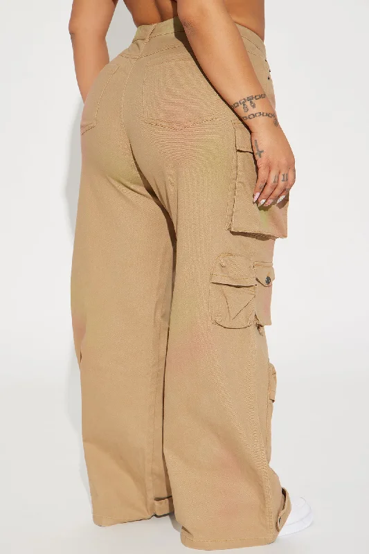 All Over You Cargo Wide Leg Pant - Khaki