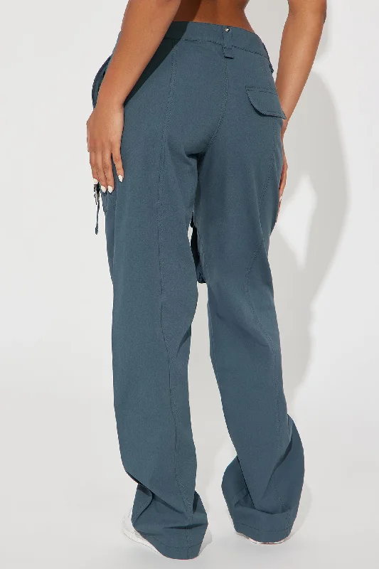 All Within Me Wide Leg Cargo Pant - Slate Blue