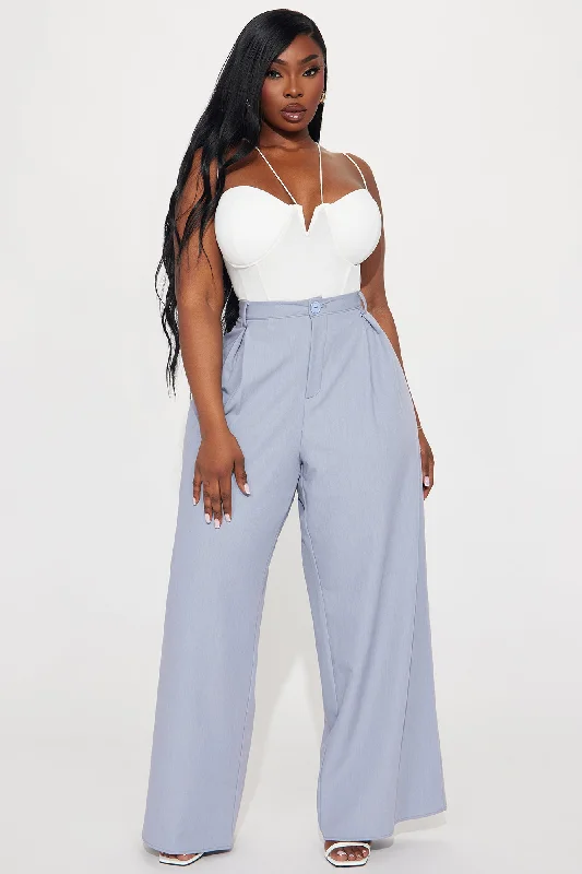 Allison Wide Leg Trouser - Grey