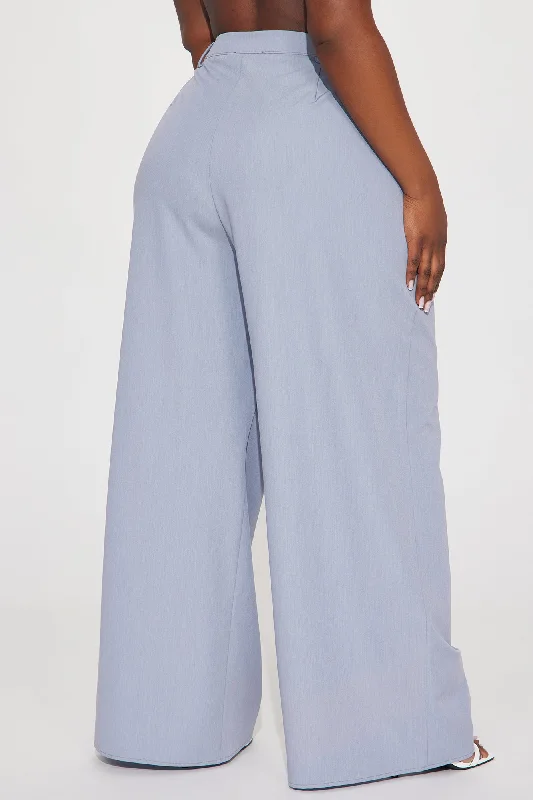 Allison Wide Leg Trouser - Grey