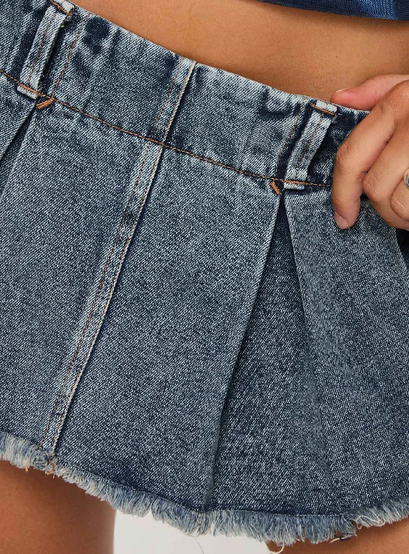 Allure 90's Mini Skort Faded Denim