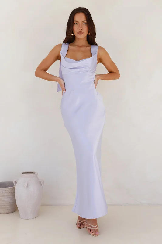 Anastasia Satin Maxi Dress Lilac