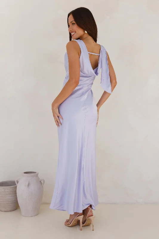 Anastasia Satin Maxi Dress Lilac