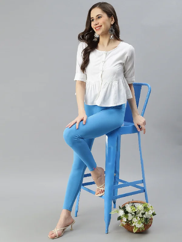 Ankle Leggings-Peacock Blue