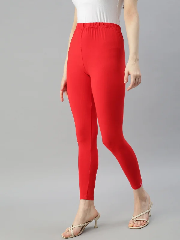 Ankle Leggings-Red