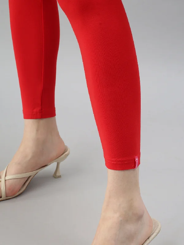 Ankle Leggings-Red