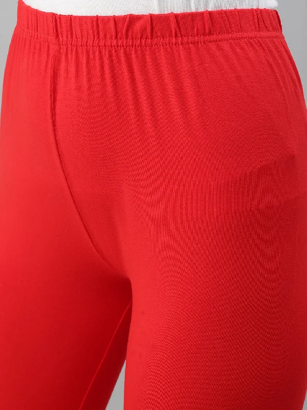 Ankle Leggings-Red