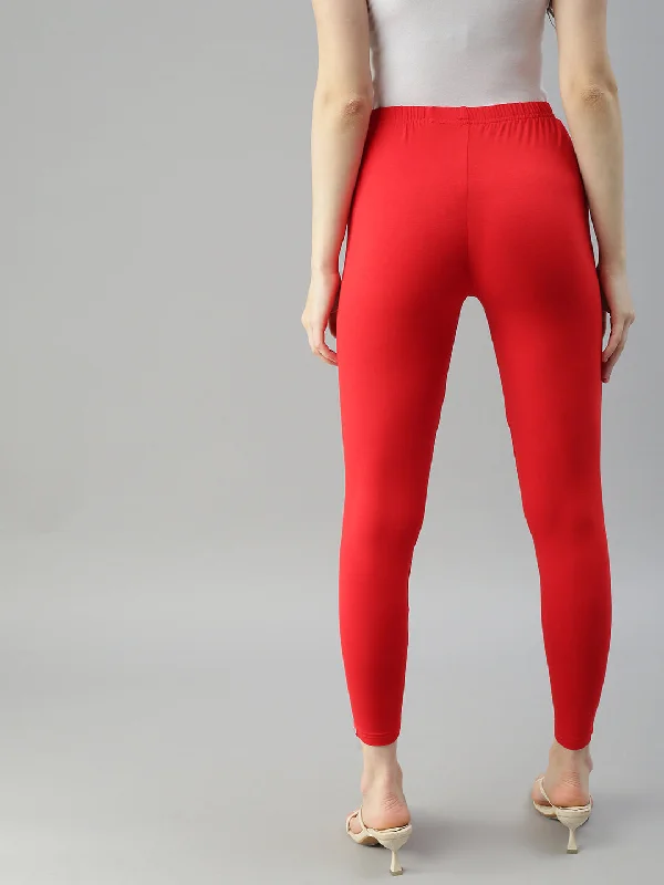 Ankle Leggings-Red